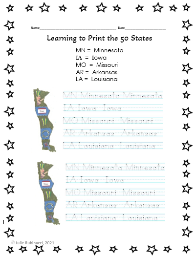 Print the States Handout