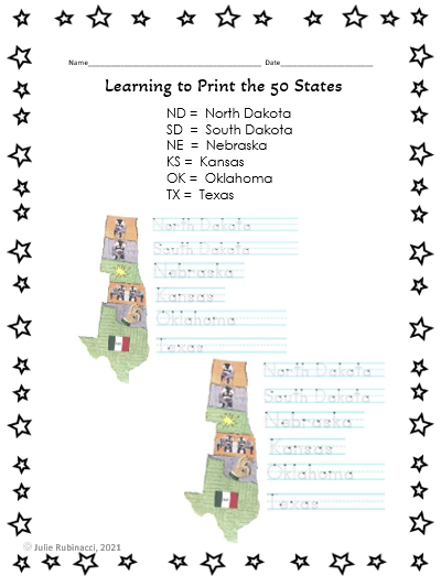 Print the States Handout