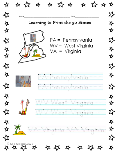 Print the States Handout